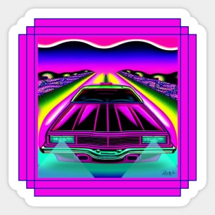 Cruising on a Saturday Night - Abstract Sticker